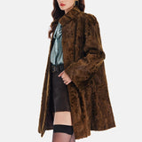 Kadife Dokulu Kahverengi Trençkot