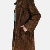 Kadife Dokulu Kahverengi Trençkot