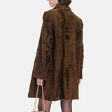 Kadife Dokulu Kahverengi Trençkot