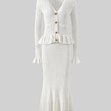 Fırfırlı Ceket & Kloş Etek Örgü Eşleştirme Seti