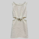 Bel Kesimli ve Fiyonklu Payetli Kolsuz Mini Elbise