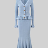 Fırfırlı Ceket & Kloş Etek Örgü Eşleştirme Seti