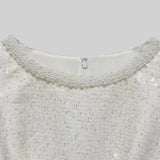 Bel Kesimli ve Fiyonklu Payetli Kolsuz Mini Elbise