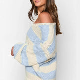 Omuzları Açık Çizgili Kazak