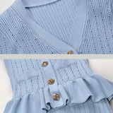 Fırfırlı Ceket & Kloş Etek Örgü Eşleştirme Seti