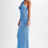 Beverly Floral Aplike Tığ İşi Uzun Elbise