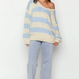 Omuzları Açık Çizgili Kazak