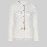 Altın Düğmeli Dokulu Ceket ve Eşleşen Şort