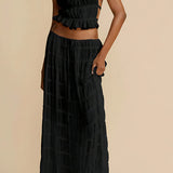 Amina Siyah Fırfır Etek Set