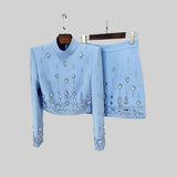 Elmas Süslemeli Mini Etekli Set