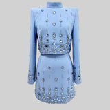 Elmas Süslemeli Mini Etekli Set