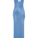 Beverly Floral Aplike Tığ İşi Uzun Elbise