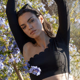 Asimetrik Uzun Kollu Crop Üst