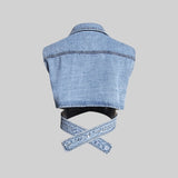 Asimetrik Denim Yelek