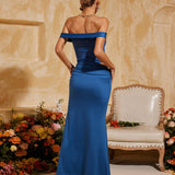 Giulia Kapalı Omuz Dantel Midi Elbise