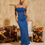 Giulia Kapalı Omuz Dantel Midi Elbise