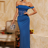 Giulia Kapalı Omuz Dantel Midi Elbise