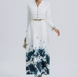 Çiçek Desenli Maxi Elbise