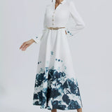 Çiçek Desenli Maxi Elbise