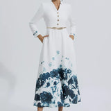 Çiçek Desenli Maxi Elbise