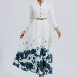 Çiçek Desenli Maxi Elbise