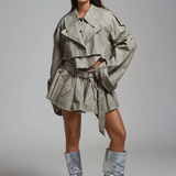 Desenli Dekonstrüksiyon Etek Takımı