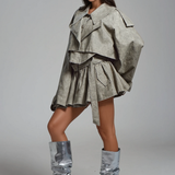 Desenli Dekonstrüksiyon Etek Takımı