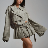 Desenli Dekonstrüksiyon Etek Takımı