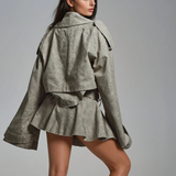 Desenli Dekonstrüksiyon Etek Takımı