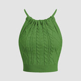 Büzgülü Arkası Açık  Örgü Crop