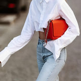 Beyaz Kısa Kesim Gömlek Bluz