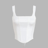 Beyaz Omuz Detaylı Korse Bluz