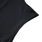 Minimal Siyah Yüksek Yaka Crop Bluz