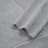 Gri Kuşak Detaylı Minimalist Triko Kazak