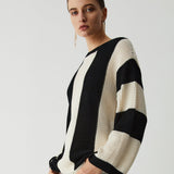 Pointelle Çizgili Kazak