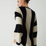 Pointelle Çizgili Kazak