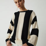 Pointelle Çizgili Kazak