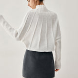 Biye Takma Yaka Uzun Kollu Örgü Üst