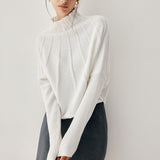 Biye Takma Yaka Uzun Kollu Örgü Üst