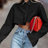 Beyaz Kısa Kesim Gömlek Bluz