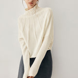 Biye Takma Yaka Uzun Kollu Örgü Üst