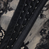 Çiçekli Dantel Yarı Şeffaf Korse