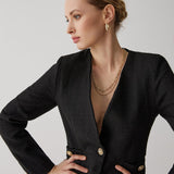 Golden Button Elegance Blazer