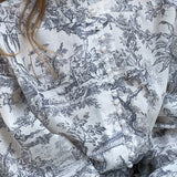 Mürekkep Boyama Baskı Bağlamalı A Kesim Kısa Elbise