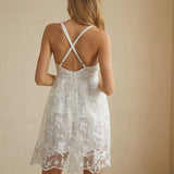 Çapraz Çift Kat Sırtı Açık Kısa Elbise