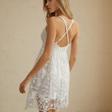 Çapraz Çift Kat Sırtı Açık Kısa Elbise