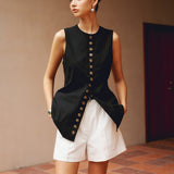 Düğmeli Uzun Yelek