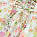 Sırt Askılı Çiçek Desenli Cami Midi Elbise