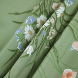 Çiçekli Boyundan Bağlamalı Şifon Midi Elbise