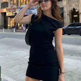 Düz İpli Detaylı Kısa Elbise